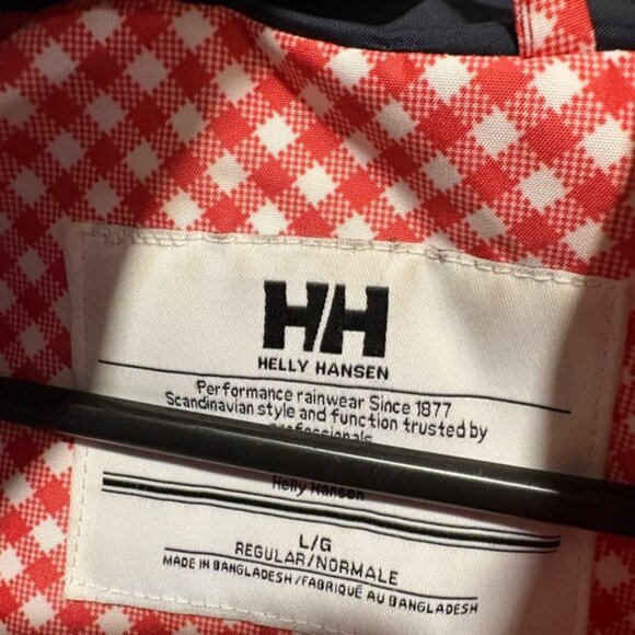 Like new- HELLY HANSEN GINGHAM PRINT - RAIN COAT- Large - Picture 5 of 12